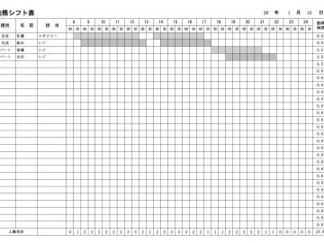 無料 テンプレート シフト シフト表・勤務表のエクセル無料テンプレート一覧